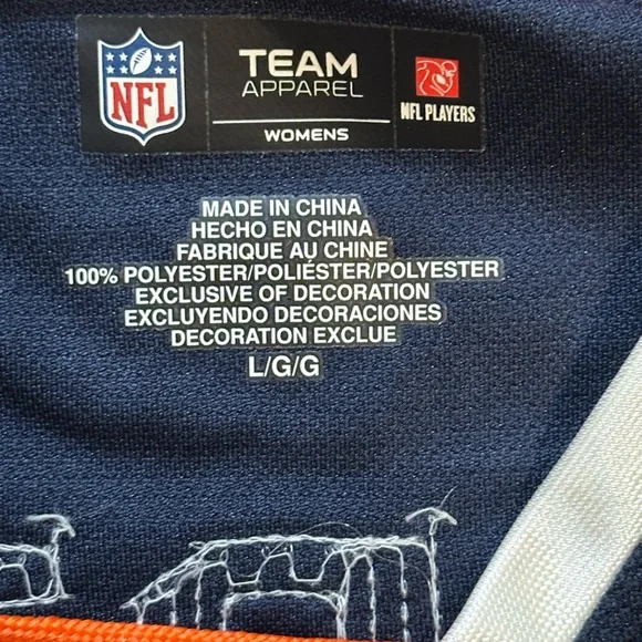 NFL Team Apparel Navy Jersey with White and Orange Details Chicago Bears Forte - Picture 2 of 13